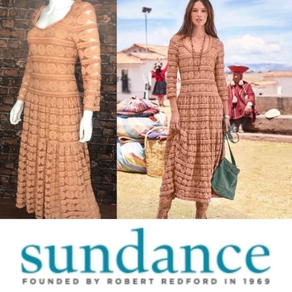 Sundance Dresses & Skirts - Sundance Willow Dress Lace Tiered Maxi S